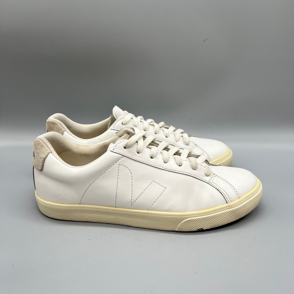 Veja Shoes Womens 9 White Leather Esplar Low Top Tennis Sneakers Classic Casual
